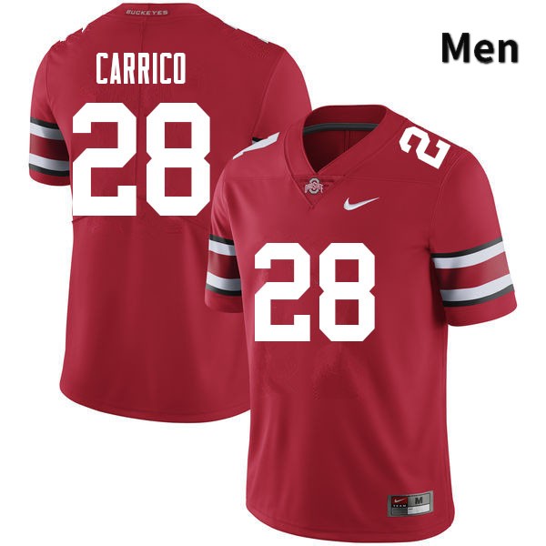 Ohio State Buckeyes Reid Carrico Men's #28 Red Authentic Stitched College Football Jersey